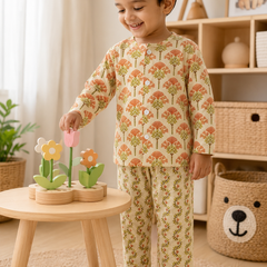Orange Motif - Baby 100% Cotton Coord Set