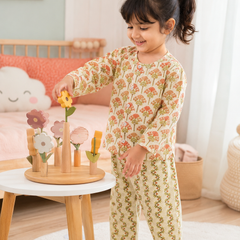Orange Motif - Baby 100% Cotton Coord Set