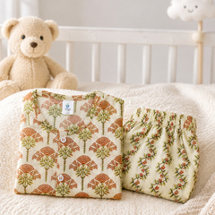 Orange Motif - Baby 100% Cotton Coord Set