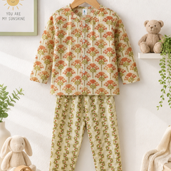 Orange Motif - Baby 100% Cotton Coord Set