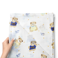 Muslin Swaddle for Infants 100 X 120 Cms - Bear Hug