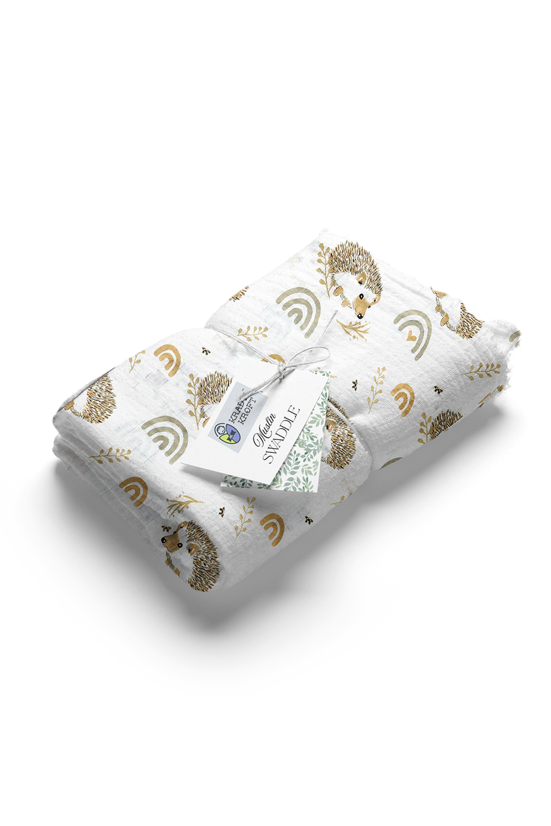 Muslin Swaddle for Infants 100 X 120 Cms - Porcufine