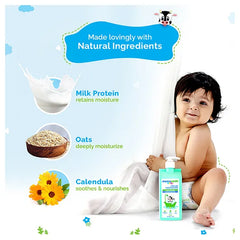 Mamaearth Baby Head to Toe Wash With Oats Milk Calendula for Babies 2 in 1 Tear Free Body Wash & Shampoo- 400 ml