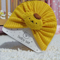 Kradyl Kroft Baby Girl Turban Cap | Stretchy Fabric | Good Fit - Yellow
