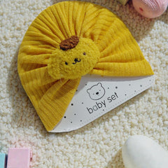 Kradyl Kroft Baby Girl Turban Cap | Stretchy Fabric | Good Fit - Yellow