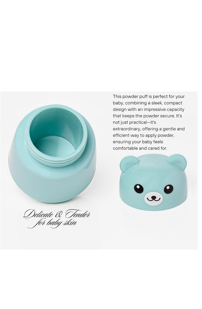 Blue Baby Powder Puff | Baby Powder Puff With Box | Powder Puff With Box Holder Container | Powder Puff For Babies | Puff Powder Box