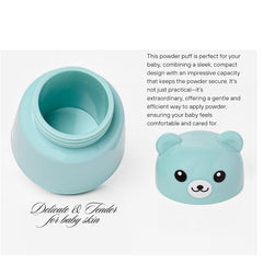 Blue Baby Powder Puff | Baby Powder Puff With Box | Powder Puff With Box Holder Container | Powder Puff For Babies | Puff Powder Box