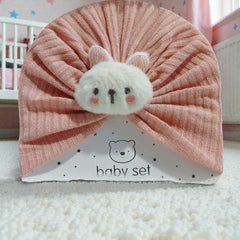 Kradyl Kroft Baby Girl Turban Cap | Stretchy Fabric | Good Fit - Peach