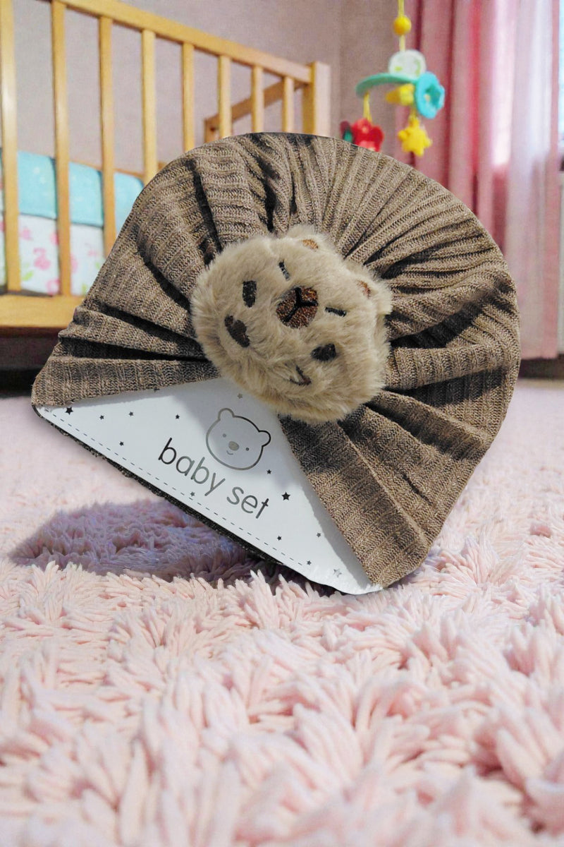 Kradyl Kroft Baby Girl Turban Cap | Stretchy Fabric | Good Fit - Brown