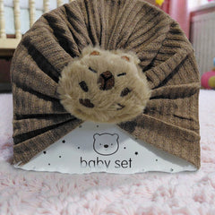 Kradyl Kroft Baby Girl Turban Cap | Stretchy Fabric | Good Fit - Brown