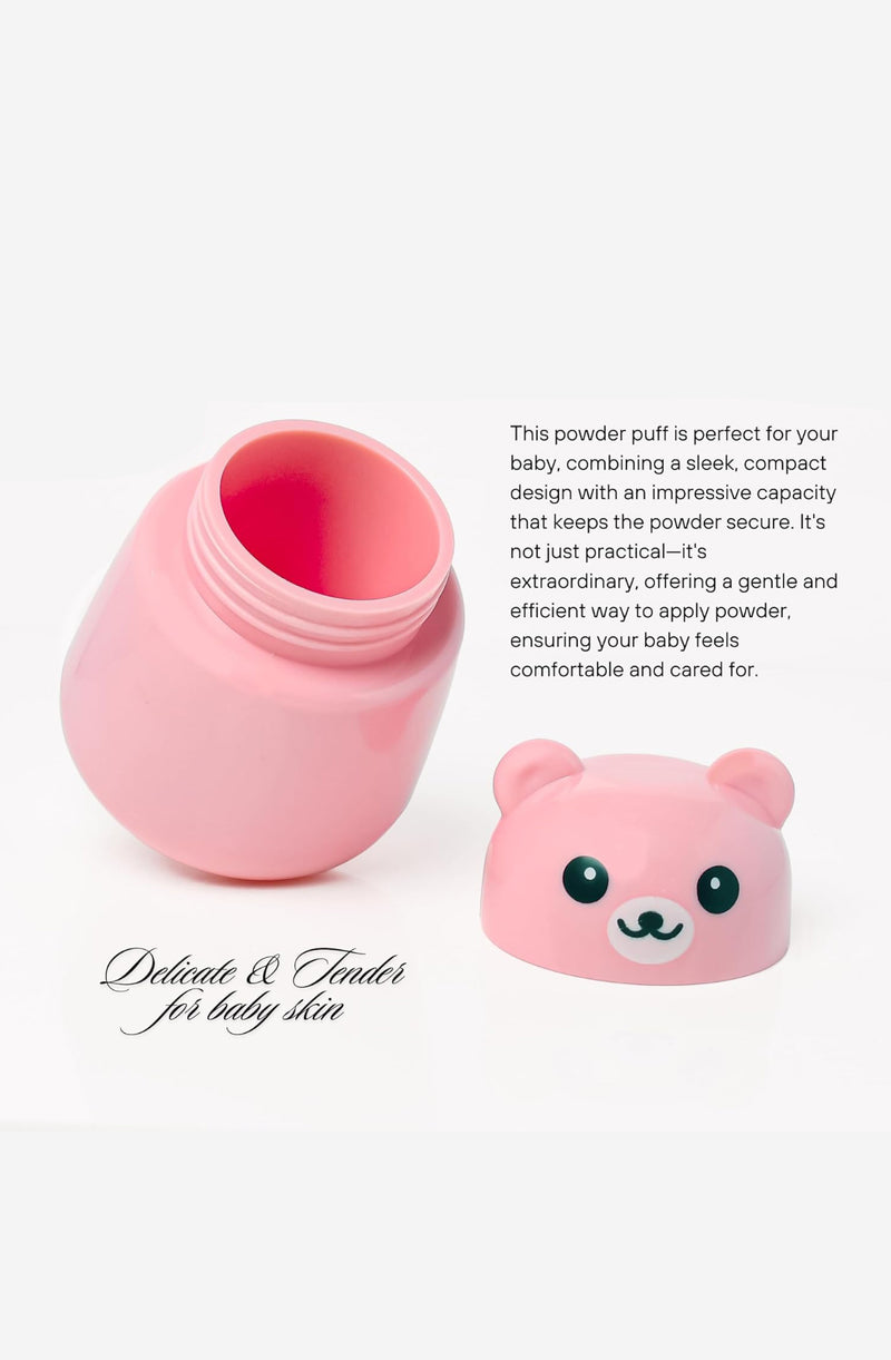 Pink Baby Powder Puff | Baby Powder Puff With Box | Powder Puff With Box Holder Container | Powder Puff For Babies | Puff Powder Box