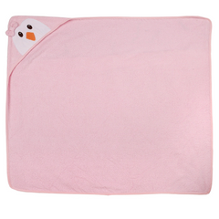 Pink Chik  Cotton Hooded Baby Bath  with Baby Loofah