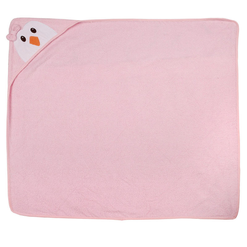 Pink Chik  Cotton Hooded Baby Bath  with Baby Loofah