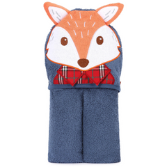 Fox Cotton Hooded Baby Bath Towel with Baby Loofah