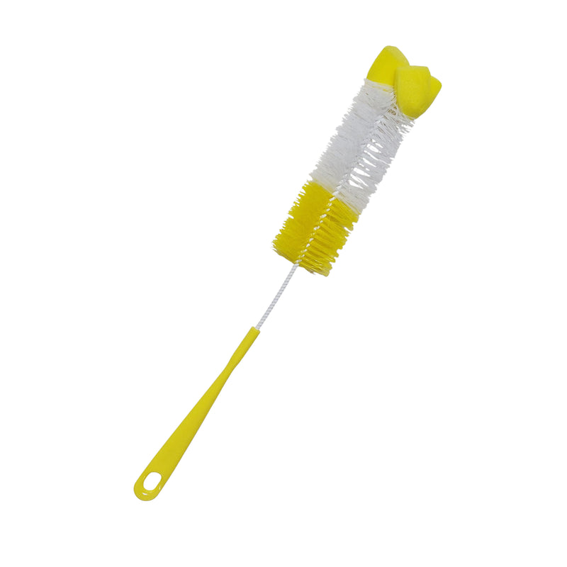 Kradyl Kroft Basic Nylon Bristle Baby Feeding Bottle Cleaning Brush & Nipple Cleaner | Ergonomic Handle | Easy to Clean Narrow & Wide Neck Feeding Bottles | BPA Free, Easy Hanging Storage