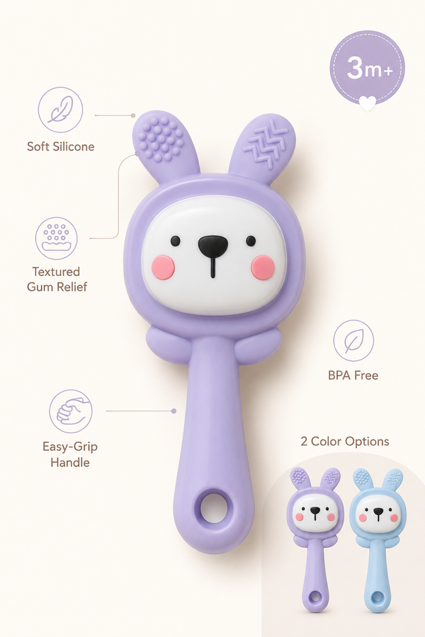 Kradyl Kroft Teether for Baby | Musical Rattle Teethers for 3 to 24 Months | Silicone Rattle Teether | BPA-Free for Easy Teething | Jhunjuna, Baby Feeding Toys