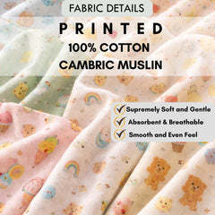 Sweet Birds - 100% Cotton Lightweight Cambric Soft Unisex Muslin Set for New Born to 6 Years