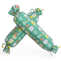 Green Panda -  Set of 2 Side Pillows for Kids above 12 Years