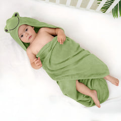 Happy Frog Cotton Hooded Baby Bath Towel