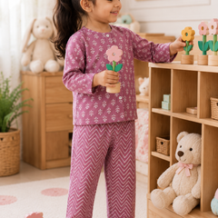 Lilac Motif - Baby 100% Cotton Coord Set