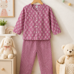 Lilac Motif - Baby 100% Cotton Coord Set