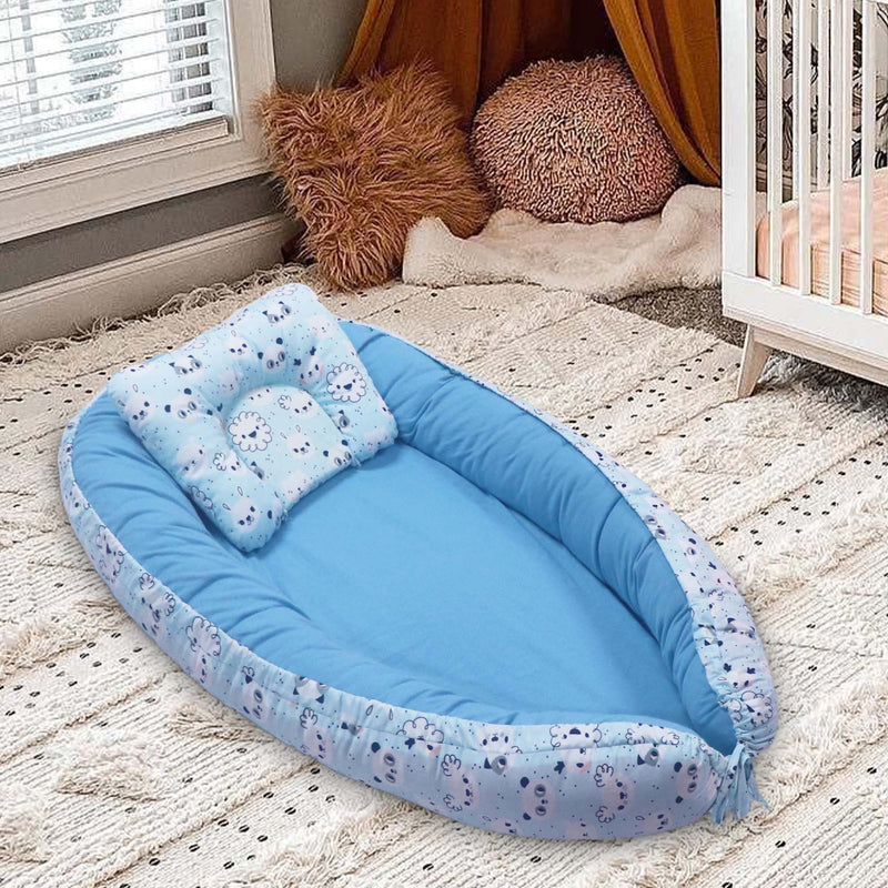 Kradyl Kroft Baby Boat Bed for Babies & Infants | Portable Baby Bedding Set with Pillow | Removable Covers | Double Side Baby Sleeping Bed | Baby Sleeping Pod (Koala)