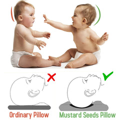 Kradyl Kroft Rai Mustard Seeds Head Shaping Pillow with 100% Cotton Removable Cover | New Born Pillow for Flat Head Prevention - Pink Shells
