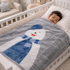 Kradyl Kroft Plush Double Layered Velvet with Two Side Printed Kids Blanket - Grey Panda