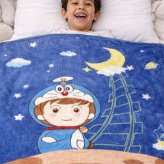 Lightweight Soft Plush Velvet Fleece 2 way Printed Blanket for 1 -7 Year Olds - Astronaut