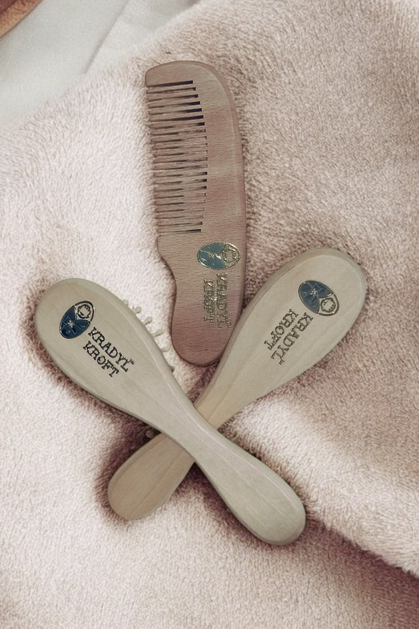 Kradyl Kroft 3 Piece Premium Baby Brush & Comb Set | Baby Hair Brush Set