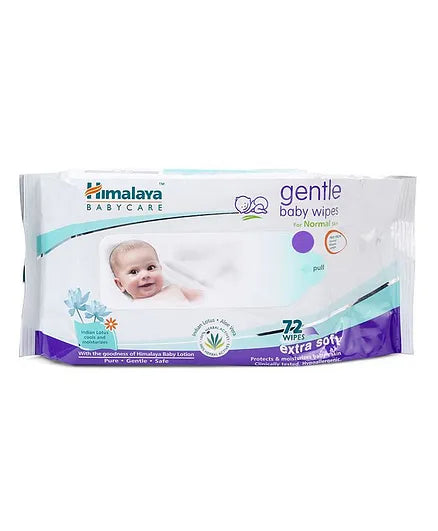 Himalaya Herbal Total Care Baby Pants Style Diapers Medium - 54 Pieces & Gentle Baby Wipes - 72 Pieces
