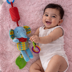 Soft Hanging Crinkle Rattle Sensory Toy for Babies with Teether (0–12 Months) - Elli