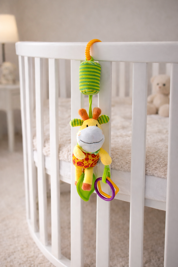 Soft Hanging Crinkle Rattle Sensory Toy for Babies with Teether (0–12 Months) - Giraffe