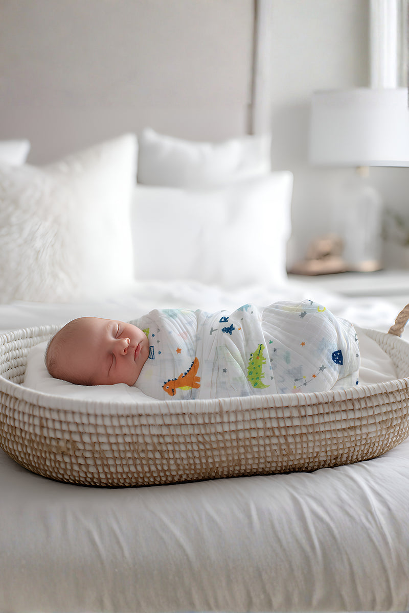 Muslin Swaddle for Infants 100 X 120 Cms - Little Dino