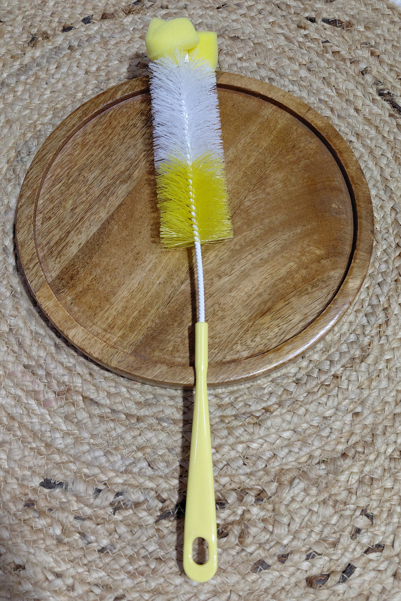 Kradyl Kroft Basic Nylon Bristle Baby Feeding Bottle Cleaning Brush & Nipple Cleaner | Ergonomic Handle | Easy to Clean Narrow & Wide Neck Feeding Bottles | BPA Free, Easy Hanging Storage