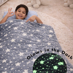 Kradyl Kroft Glow in the Dark Blankets | Large Size - Grey Star