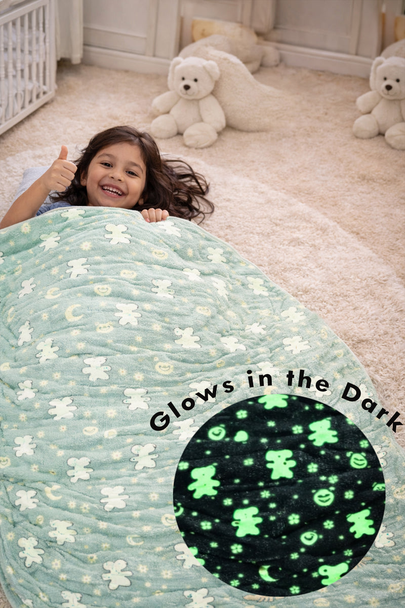 Kradyl Kroft Glow in the Dark Blankets | Large Size - Teddy