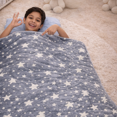 Kradyl Kroft Glow in the Dark Blankets | Large Size - Grey Star