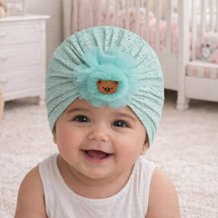 Kradyl Kroft Baby Girl Turban Cap | Stretchy Fabric | Good Fit - Green
