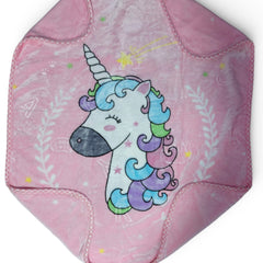 Kradyl Kroft Plush Double Layered Velvet with Two Side Printed Kids Blanket - Pink Unicorn