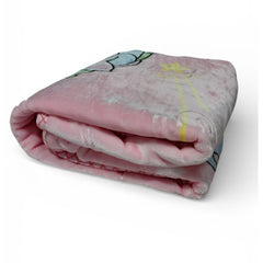 Kradyl Kroft Plush Double Layered Velvet with Two Side Printed Kids Blanket - Pink Unicorn