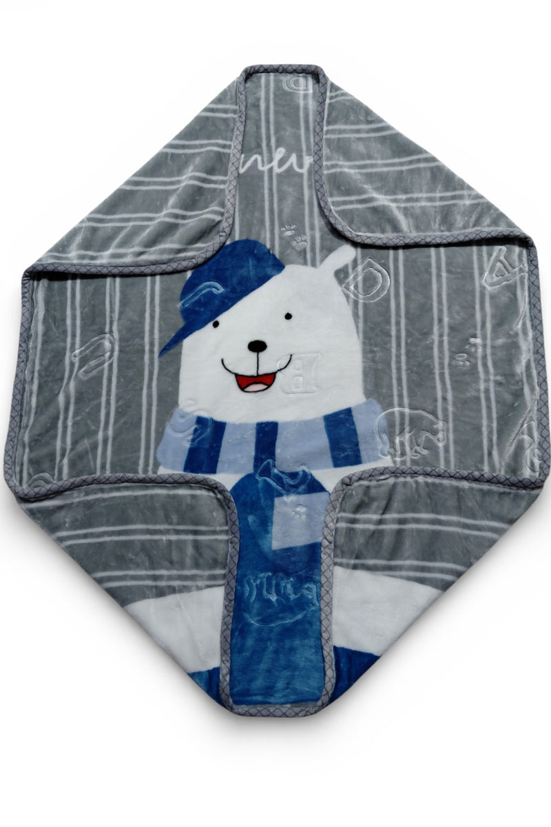 Kradyl Kroft Plush Double Layered Velvet with Two Side Printed Kids Blanket - Grey Panda