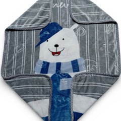 Kradyl Kroft Plush Double Layered Velvet with Two Side Printed Kids Blanket - Grey Panda