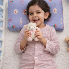 Kradyl Kroft Cervical Memory Foam Pillow for Kids 3 to 8 Yrs - Purple Lotso