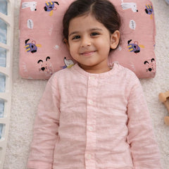 Kradyl Kroft Cervical Memory Foam Pillow for Kids 3 to 8 Yrs - Pink Puppy