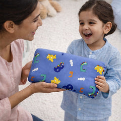 Kradyl Kroft Cervical Memory Foam Pillow for Kids 3 to 8 Yrs - Blue Dino