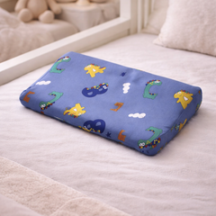 Kradyl Kroft Cervical Memory Foam Pillow for Kids 3 to 8 Yrs - Blue Dino