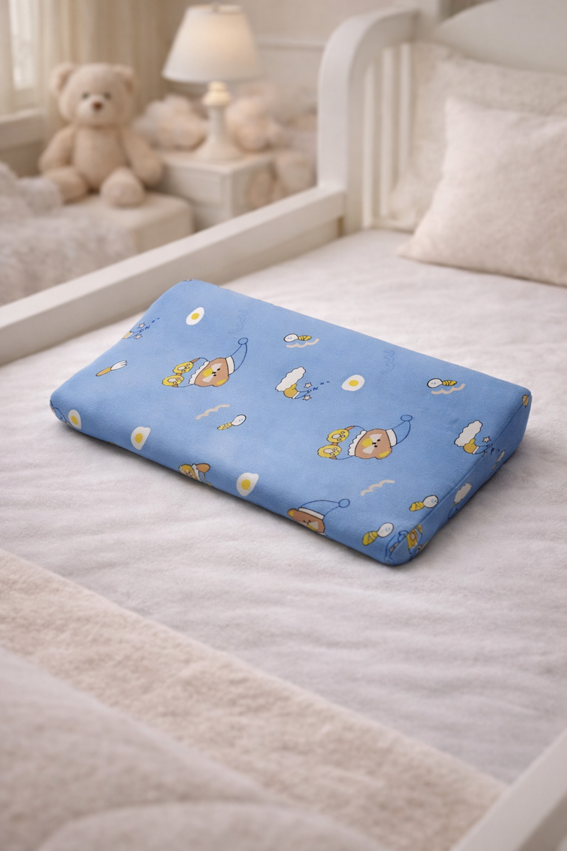 Kradyl Kroft Cervical Memory Foam Pillow for Kids 3 to 8 Yrs - Party Bear