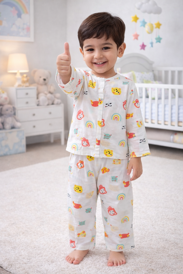 Turtle | Checkered Muslin | Soft Unisex Muslin Set for New Born to 6 Years