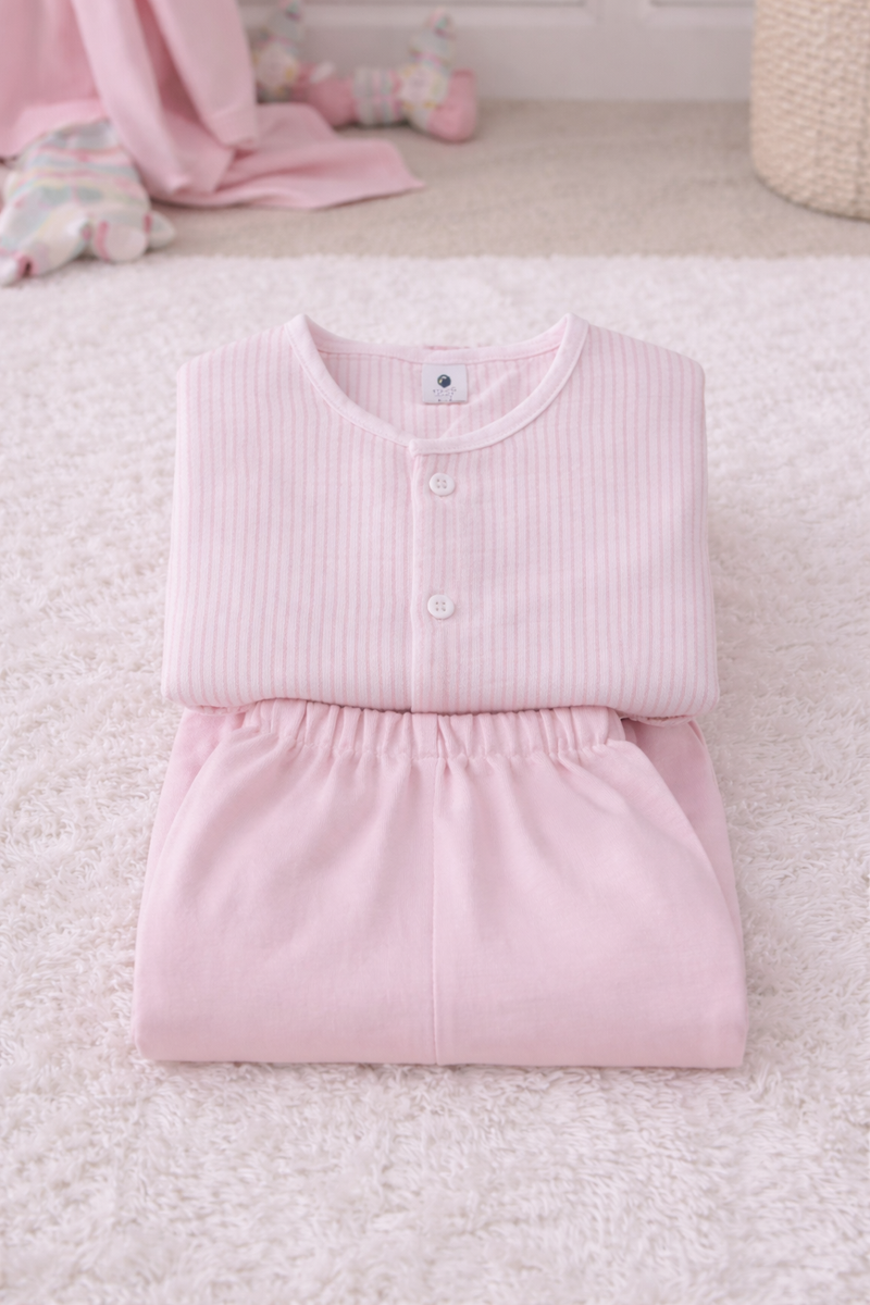 Soft Pink Stripes | Checkered Muslin | Soft Unisex Muslin Set for New Born to 6 Years